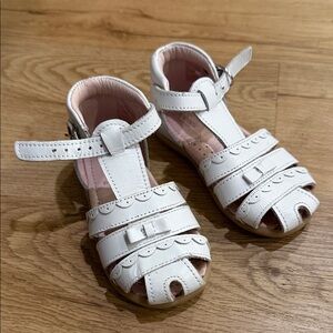 Jacadi White Kids Sandals with Pink Lining